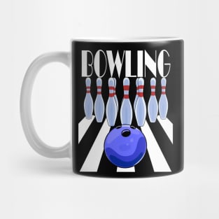 Bowling Ball Bowler Team Pins Mug